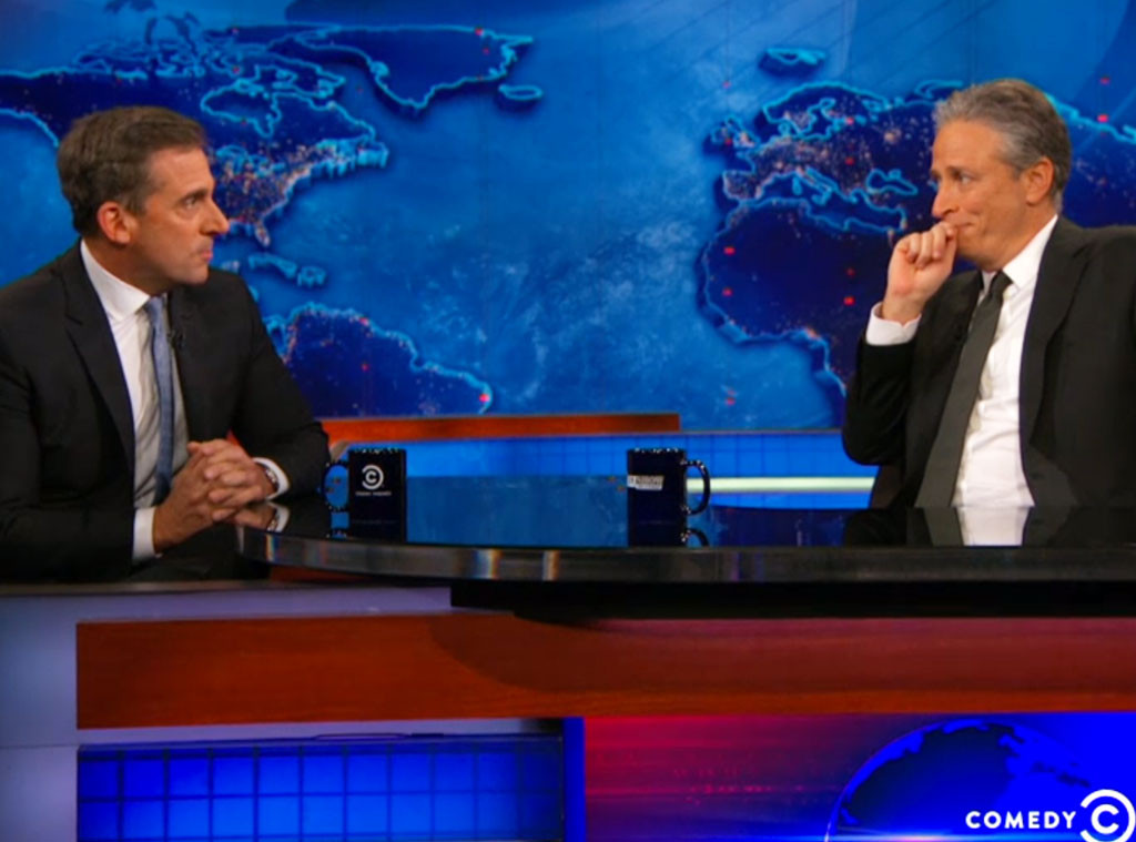 Steve Carell, Jon Stewart, The Daily Show Steve Carell, Jon Stewart, The Daily Show